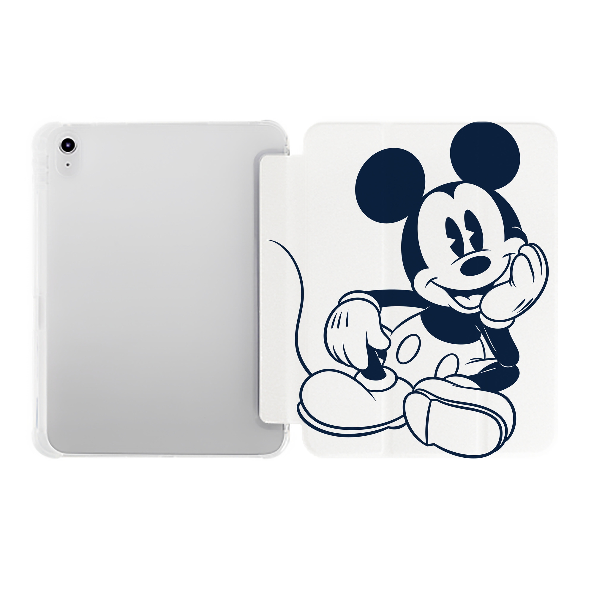 （画像用） ミッキーマウス Mickey Mouse IPad ケース ペン収納付き 三つ折りスタンド PUレザー×シリコン 対応機種9.5/10.5/10.9インチ
